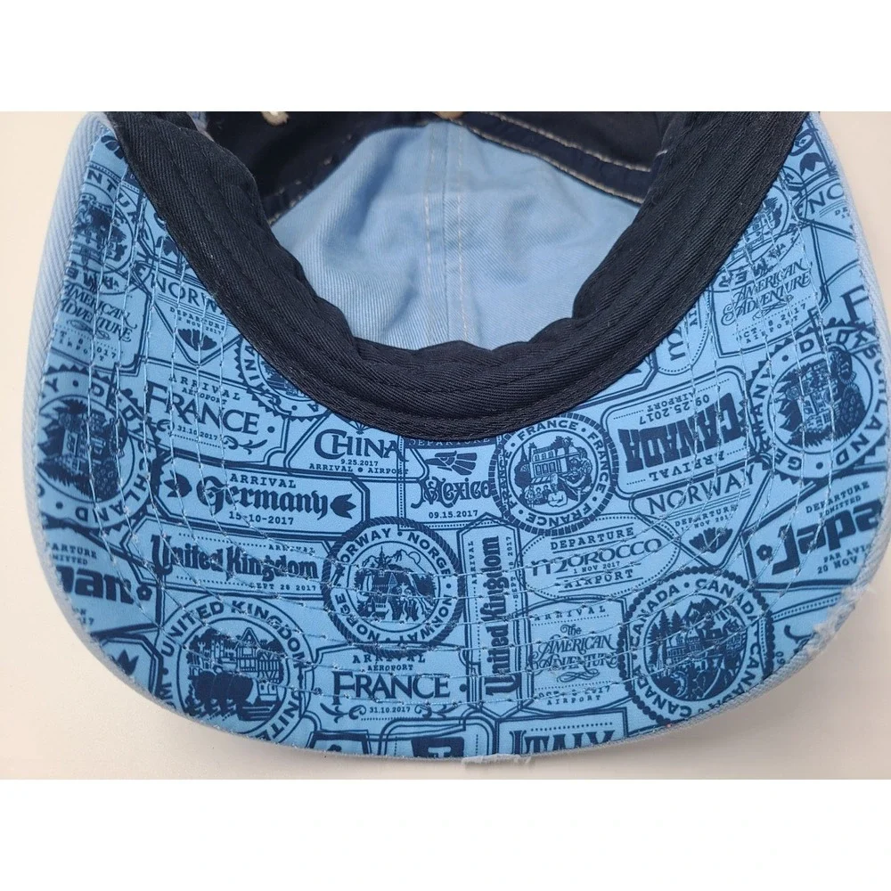 2017 Epcot International Food & Wine Festival Disney Distressed Hat Cap Men Blue